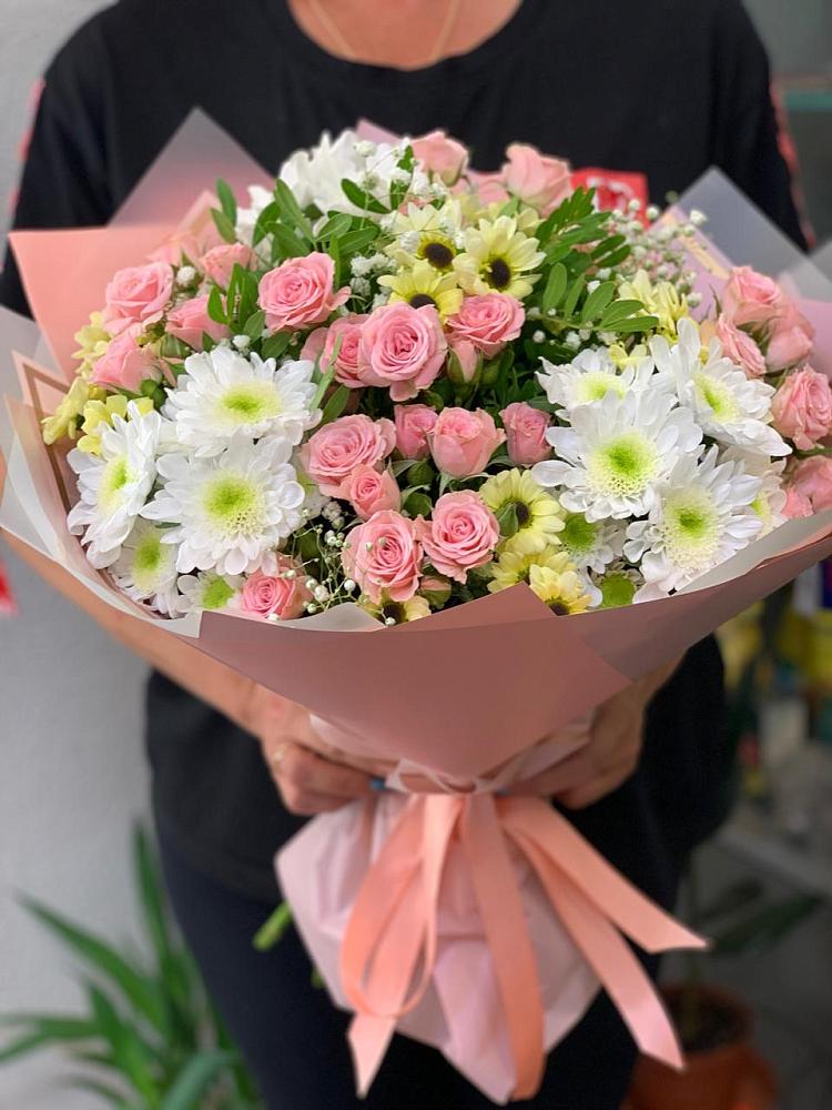 Букет цветов из: Розы и Хризантемы в Домбаровский