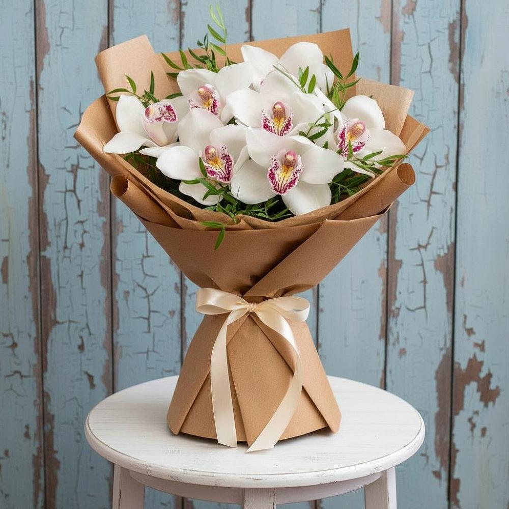 Букет цветов из: Орхидеи и Розы в Домбаровский