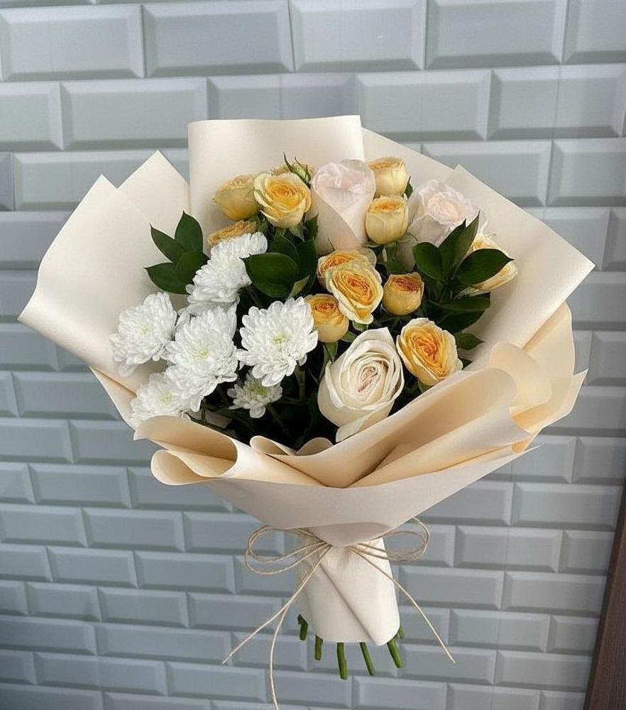 Букет цветов из: Розы и Хризантемы в Домбаровский