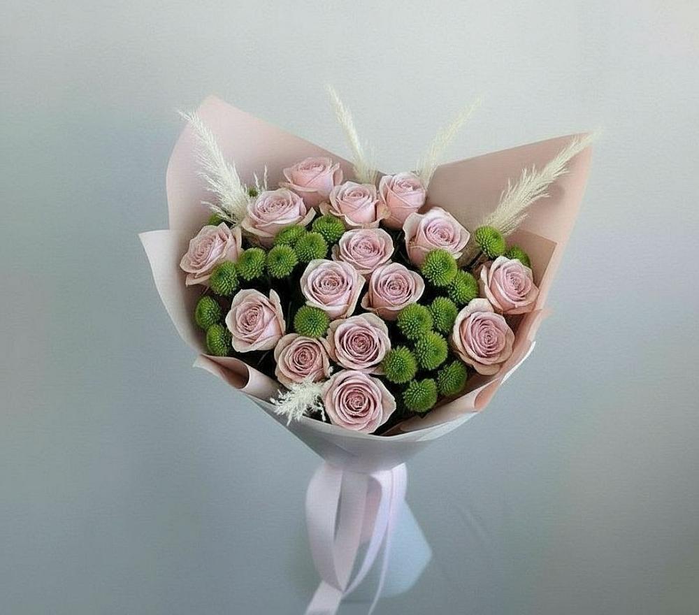 Букет цветов из: Розы и Хризантемы в Домбаровский