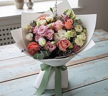 Букет цветов из:  Розы, Лизиантусы и Гвоздики в Домбаровский
