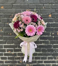 Букет цветов из:  Герберы и Хризантемы в Домбаровский