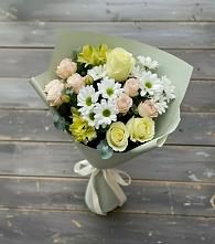 Букет цветов из:  Альстромерии, Розы и Хризантемы в Домбаровский