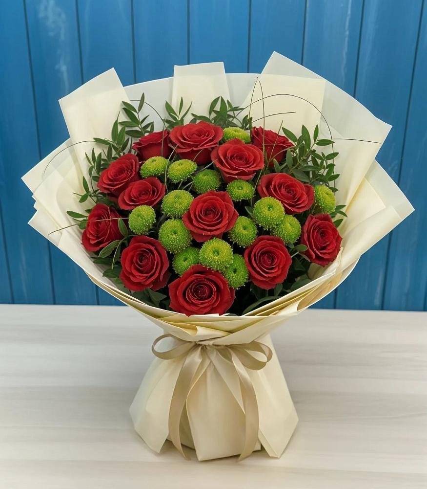 Букет цветов из: Розы и Хризантемы в Домбаровский