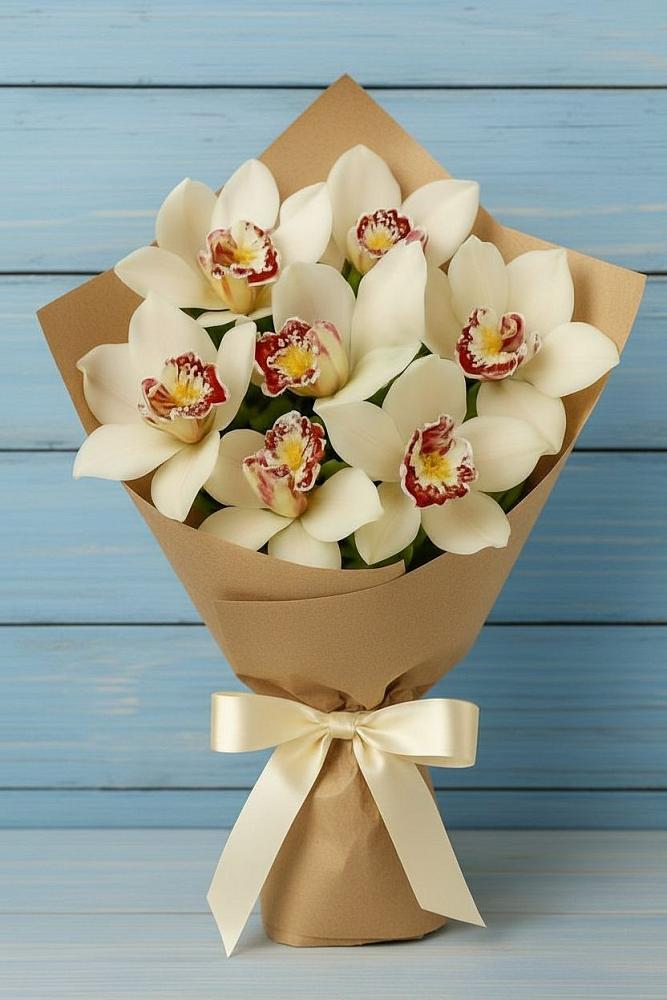 Букет цветов из: Орхидеи и Розы в Домбаровский